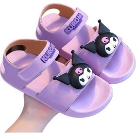 Resim Mor Kuromi Kız Çocuk Sandaleti - Yazlık Yeni Tasarım 17 Cm Plaj Ayakkabısı Mor 