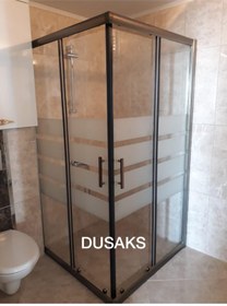 Resim DUSAKS Bronz Kare Duşakabin 5 Mm Temperli Cam Yükselik 190 Cm 