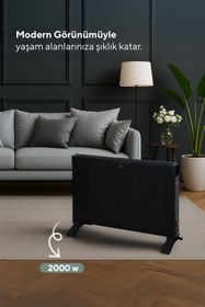 Resim KUMTEL Siyah Konvektör Isıtıcı 2000W HC-2930 