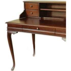 Resim Bengimobilya Çalışma Masa Model Parlak Ceviz Kayın Aslan Ayak, Eskitme Kulp It Ceviz 