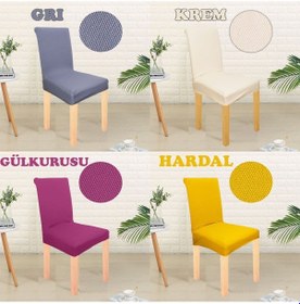 Resim Bal Peteği Likralı Kumaş Yıkanabilir Tekli Sandalye Kılıfı-Örtüsü 
