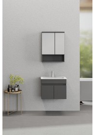 Resim Biani Dalyan 60 Cm Banyo Dolabı Renk Mat Gri 