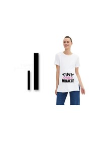 Resim Bk Gift Espri Tasarımlı Beyaz Hamile Tişörtü, Hamileye Hediye, Yeni Anne Hediyesi, Arkadaşa Hediye-12 001 