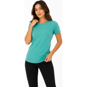 Resim Marsilyan Basic Tişört Bisiklet Yaka Kısa Kol Günlük Yazlık Slim Fit T-Shirt - Su Yeşili 
