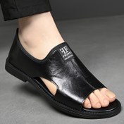 Resim Erkek Moda Sandaletleri 2025 Yaz Koleksiyonu, Rahat Sokak Stili Kayma, Katı Renk Mikrofiber Sentetik Üst, Sahte İç, Kauçuk Taban, Günlük ve Plaj Giyim için Nefes Alabilen Hafif, Kaymaz, Kokuya Dayanıklı, Dayanıklı, Genç Yetişkinler ve Ofis Kullanımı için Büyük Boy Seçenekleri 