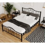 Resim Reyo Orkide Çift Kişilik Ferforje Siyah Metal Karyola 160x200 