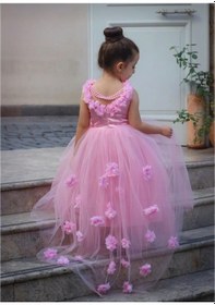 Resim Kara Kedi Kostüm Evi -pembe Renkli Çocuk Abiyesi Pembe 