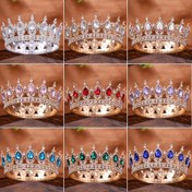 Resim 1 adet Barok Alaşım Rhinestone Yuvarlak Taç, Parlak Rhinestone Kraliçe Tiara, Doğum Günleri, Düğünler, Emeklilikler, Mezuniyetler ve Diğer Parti Süsleri - Fotoğraf Başlığı 