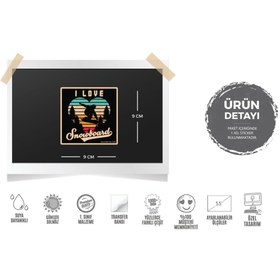 Resim Bay Etiket Hbg91 Snowboard Seviyorum Yazili Etiket 