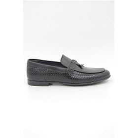 Resim Luciano Bellini F302 Hasır Erkek Klasik Ayakkabı - Siyah-siyah 