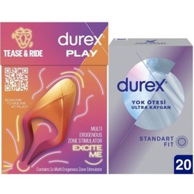 Resim Durex Çoklu Erojen Bölge Uyarıcı + Yok Ötesi Ultra Kaygan İnce Prezervatif 20'li 