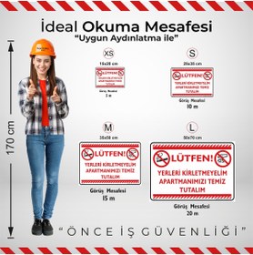 Resim isgtabelam 25x35cm/fosforlu Kompozit/Lütfen! Yerleri Kirletmeyelim Apartmanımızı Temiz Tutalım 