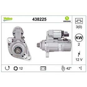 Resim Valeo 12V Marş Motoru 12 Diş 2 Kw Ters Audi-Seat-Skoda-Vw 1.6 Tdı N11.74 
