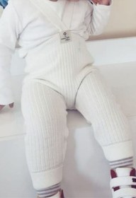 Resim Minytrendy Kız Erkek Bebek Triko Yenidoğan Tulum Salopet 4 Mevsim Ayarlanabilir Çapraz Askılı Esnek Triko Tayt 