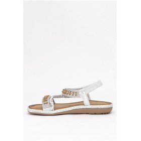 Resim Guja 25y152-1 Kadın Taşlı Düz Sandalet Gümüş Gümüş 