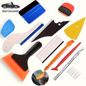 Resim 19 adet Vinil Kaplama ve Pencere Tint Aracı Kiti, PPF Squeegee Felt Scraper Bıçak ile Araç Cam Koruyucu Film Kurma Aracı, - Araç Kaplama ve Duvar Kağıdı Kurma için Mükemmel 