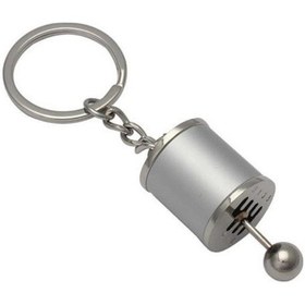 Resim Ams Net Hareketli Araba Vites Anahtarlık Altı Hız Manuel Vites Dişli Shifter Topuzu Metal Anahtarlık 