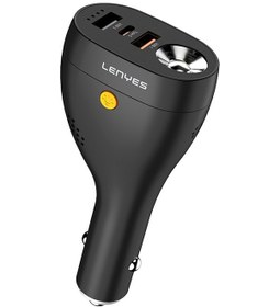 Resim Lenyes Ca70 Type-c + Dual Usb-a Portlu Çok Fonksiyonlu Araç Şarj Aleti 20w Siyah 