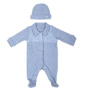 Resim POETREE KIDS Chevron Denim Blue Patikli Bebek Tulum 