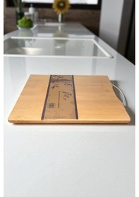 Resim Bambu Kesim Panosu Metal Saplı Kesme Tahtası 24x34 