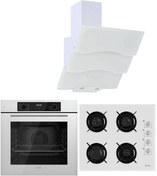 Resim Ferre WHITE PLUS SERİSİ 3LÜ CAM ANKASTRE SET (QBL63CB-2140B-BSPR600) 