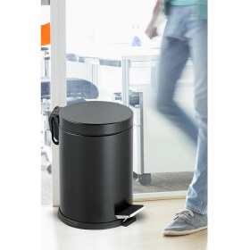 Resim Gör Seç Mutfak Çöp Kovası Siyah Paslanmaz Çelikli Pedallı 3 lt 
