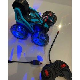 Resim Mavi Su Dünyası Uzaktan Kumandalı Şarjlı Işıklı Müzikli Çılgın Akrobat Araba Yeşil Renk 17X15 cm 