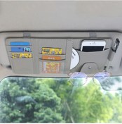 Resim Cbtx Araba Güneşlik Dekoratif Saklama Çantası Pu Deri Bill Gözlük Kartları Cd Tutucu Saklama Çantası Fermuarsız - Gri 