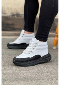 Resim Wagoon Wg035 Kömür Beyaz Yüksek Taban Yarım Bilek Bot 