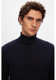 Resim D's Damat Ds Damat Regular Fit Lacivert Pamuk Karışımlı Balıkçı Yaka Triko Kazak 5HF06ORT12007 Lacivert 