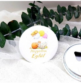 Resim Balonlu Kız Bebek Baskılı Yenidoğan Hediyelik(15 Adet) 