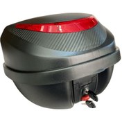 Resim Motosiklet Arka Çanta 32 Litre Carbon Desen Sırt Dayama Pedi 