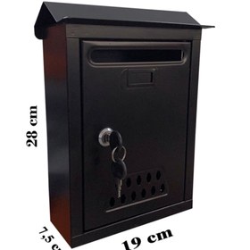 Resim veta metal Çatılı Metal Posta Kutusu-siyah 