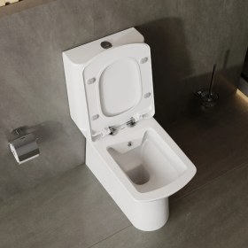 Resim Creavit Nova Beyaz Kanalsız Duvara Sıfır Klozet Takımı NV361, Creavit Lara Yavaş Kapak 