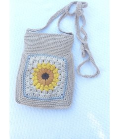 Resim Atolye Ferda El Örgüsü Telefon Çantası (ay Çiçeği Model) 
