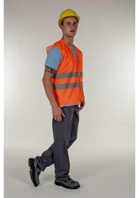 Resim Turuncu Fosforlu Ikaz Yelek Reflektörlü-Turuncu-Unisex 