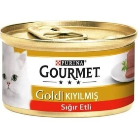 Resim Gourmet Gold Kıyılmış Sığır Etli Konserve Yetişkin Kedi Maması 6 x 85 G 