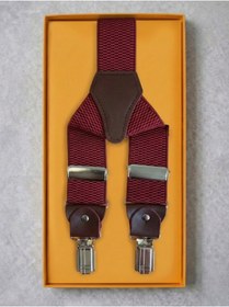 Resim Ars Magic Box Bordo Düz Erkek Pantolon Askısı 