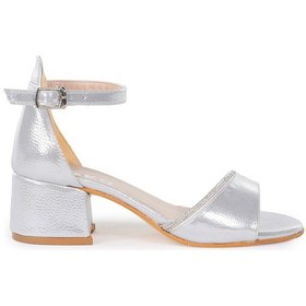 Resim Kiko Kids Elos Vakko Günlük Kız Çocuk 4 Cm Topuklu Sandalet Ayakkabı Gümüş Gümüş 