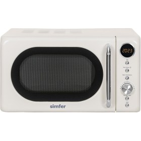 Resim Simfer SK4605 Retro Krem Dijital Mikrodalga Fırın 