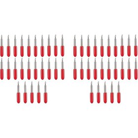Resim Roland Gravür Makineleri için 50 adet 45 Derece Tungsten Karbür Bıçaklar - Yüksek Sertlikte Vinil Kesici Araçlar, Pim Mengene Saplı Kesme Araçları 