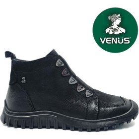 Resim Venüs Nikkoolll Hakiki Deri Kaymaz Taban Ortopedik Kadın Bot Siyah 