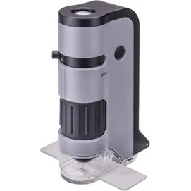 Resim Storemax MP-250 Microflip 100-250X LED Işıklı Cep Mikroskobu Akıllı Telefon Digiscoping Adaptör Klipsli, Gri 