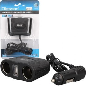 Resim Olesson 1645 12-24V Tek USB Girişli 100W 70CM Kablolu 2'li Araç Çakmak Çoklayıcı 