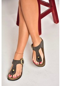 Resim Fox Shoes U777917002 Kahverengi Süet Parmak Arası Kadın Terlik Kahverengi-süet Kahverengi 