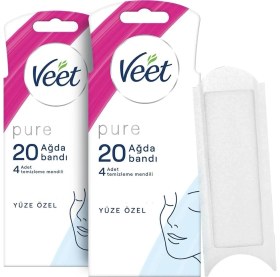 Resim Pure Hipoalerjenik Yüz Ağda Bandı, (2 x 20 Adet) 
