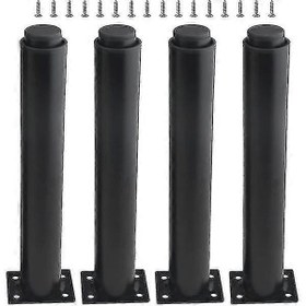 Resim (25-42cm, siyah) 4 adet güçlü ayarlanabilir metal mobilya ayağı seti-Stokta 