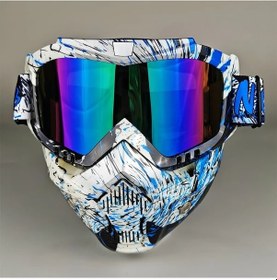 Resim Willowhaven B Model Ayarlanabilir Tam Yüz Motosiklet Maskesi, Çıkarılabilir Vizör Uv Koruma Rüzgar Geçirmez 