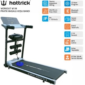 Resim Hattrick Workout W1 M Pratik Masajlı Koşu Bandı 2.25 Hp 