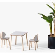 Resim Mobilya Montessori Çocuk Çalışma Aktivite Masası Ve 2 Sandalye Set Mickey Beyaz Ahşap 